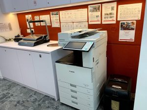 photocopy machine at the service area