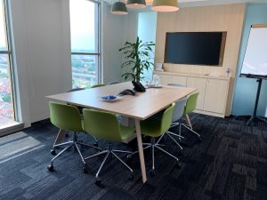 modern meeting space with tv