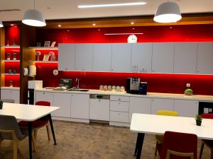 bright and red design for pantry