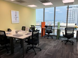 full glass panel work space